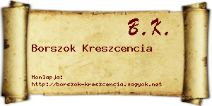 Borszok Kreszcencia névjegykártya